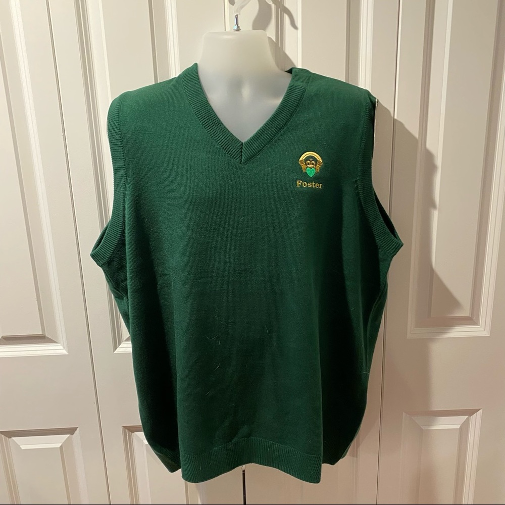 Harriton Sweater Vest Embroidered with Foster and Irish Claddagh XL